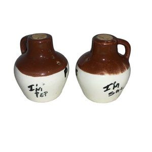Kentucky  Moonshine Jug Salt Pepper Shaker Ceramic Set